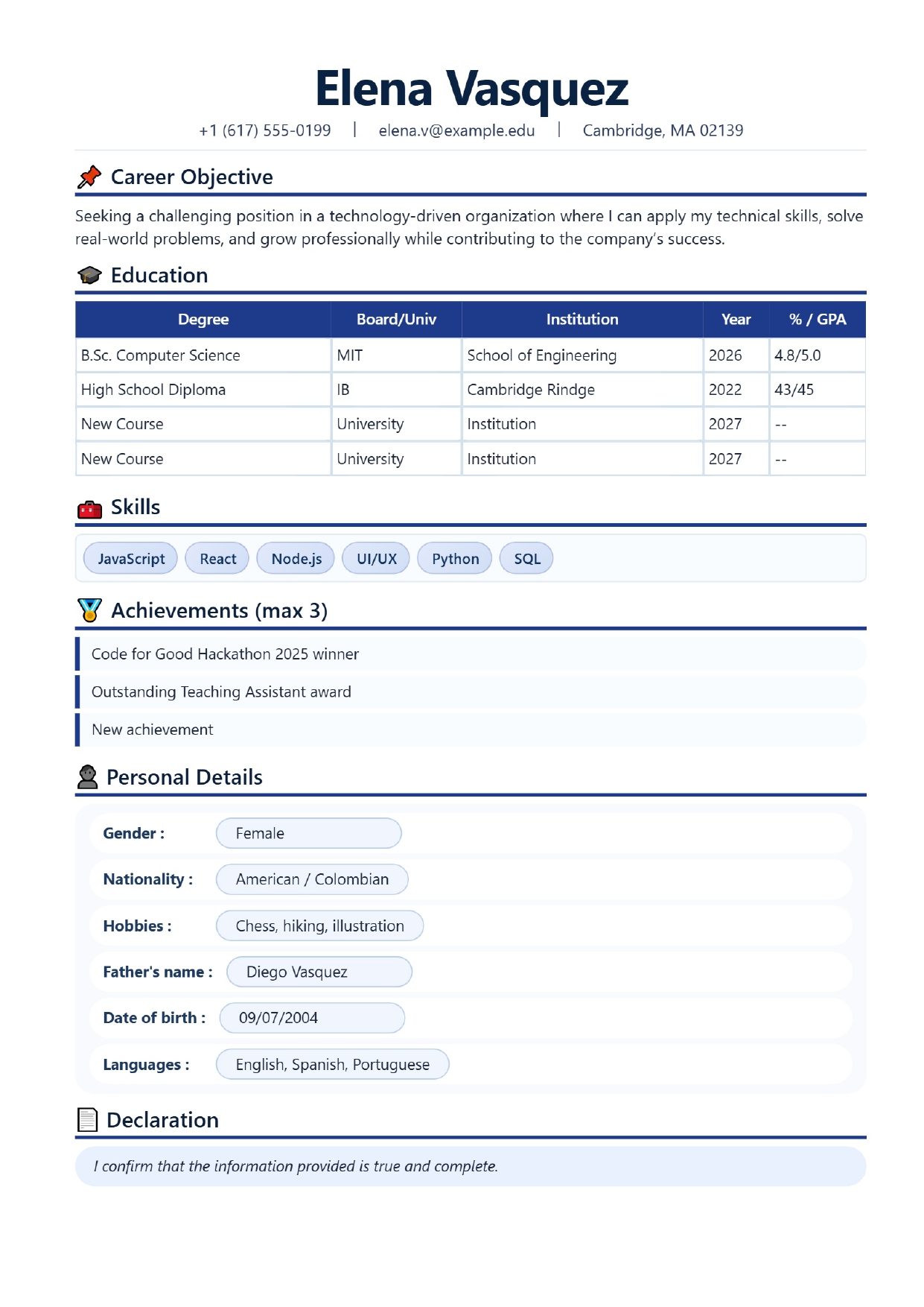 Student Resume Examples in the Philippines: Resume Format for Students With No Experience
